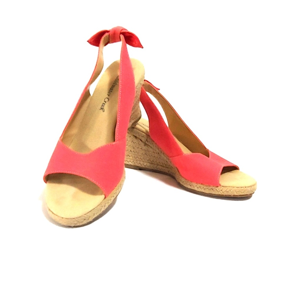Coldwater Creek pink wedge sandals.